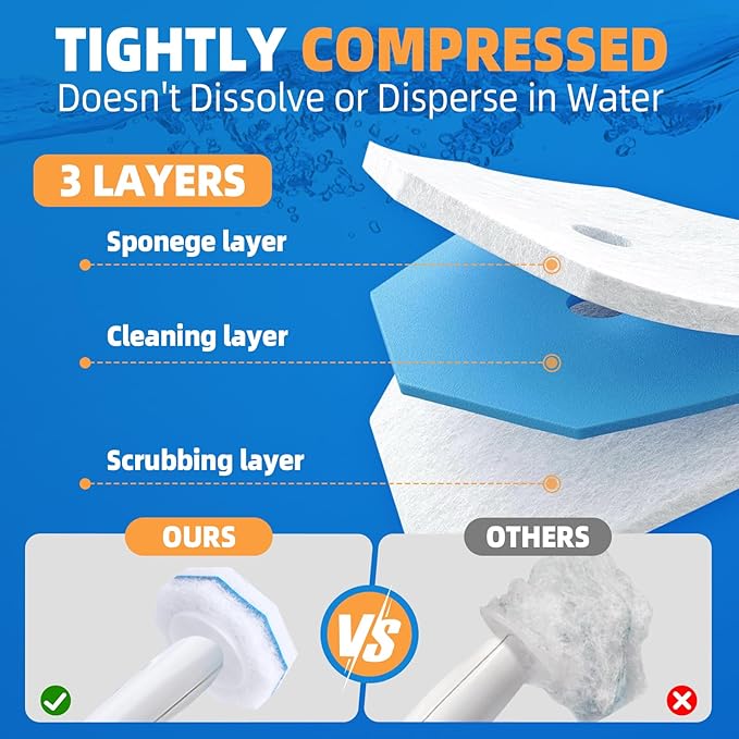 100 Count Toilet Wand Refills Disposable Toilet Brush Toilet Cleaner Refill Pads Wand Kit Scrubber Refills Compatible With Most Brushes No Falling Apart Fresh Fragrance