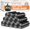 50-55 Gallon Black Trash Bags 120 Count - 40''x50'' Extra Large 50+ Gallon Garbage BagsUnscented Strong Huge Can Liners for Construction Industrial Yard Outdoor Commercial