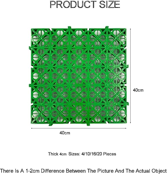 Trench Drainage GrateDrain Covers OutdoorInterlocking Floor TilesModular Mats Multicolor 40x40x4cm Pack of 4-20 Pcs(Green4 pieces)