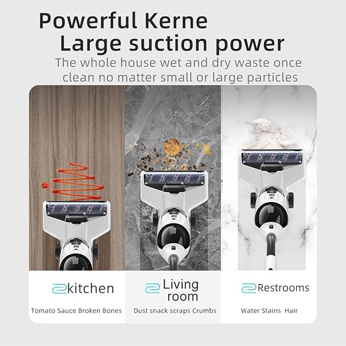 Hard Floor Vacuum Cordless Wireless Wet Dry Smart Vacuum Cleaner for Home Multi-Surface Cleaning Handheld Household (Color : White Size : AU)