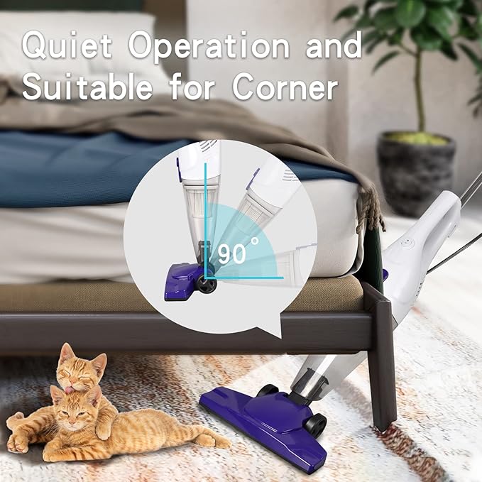 Intercleaner Corded Vacuum Cleaner 15KPa Powerful Suction with 400W Motor 12 in 1 Lightweight Bagless Stick Vac with Handheld Ultra Quiet for Hardwood Floor Carpet Car Pet Hair Car Pet Hair
