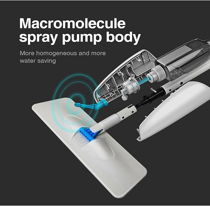 Blue Washable Pad Spray Mop - Microfiber Mop with 300ML Reusable Bottle for Wood Hardwood Laminate Tile Floors