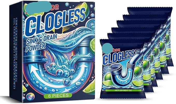 Efficient Pipeline Unblocking Powder for Kitchen &amp Toilet Drains - Dissolves Grease Eliminates Odors &amp Clears Clogs Economical Boxed Formula for Multiple Uses(3PCS)