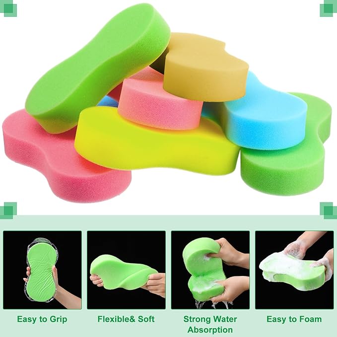 Vesici 48 Pack Car Wash Sponges Large Sponges for Cleaning Thick Giant Bone Sponge Multi-Purpose Ideal for Kitchen Bathroom Household Cleaning