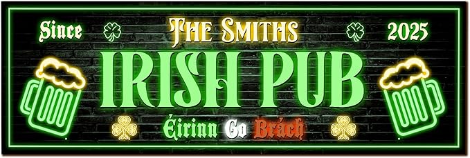 THUYPT Personalized Irish Bar Mat Dish Drying Mat for Irish Pub St Patrick's Day Decor Bar Shamrock Spill Mat Kitchen Counter Accessories Home Bar Decor St Patrick's Day (11)