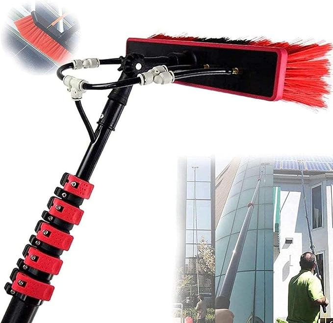 water fed pole kit window cleaning brush outdoor Window Cleaning Brush Cleaning Pole Telescopic Brush Extendable Cleaner Conservatory Roof Cleaning Photovoltaic And Solar Panels Kit Water Brush