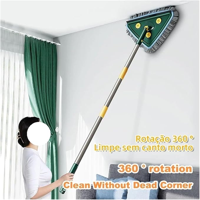 Washing Glass Ceiling Car wash Cleaning Squeegee Kitchen Wall Flat Mop Windows Telescopic Wiper Brush with Chenille Triangle