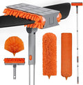 Ceiling Fan Cleaner Duster with 72‘’ Extendable Long Handle Cleaning Duster Kit Reusable Chenille &amp Microfiber Mop Head for High Ceiling Fan Blade Wall Blinds Cobweb