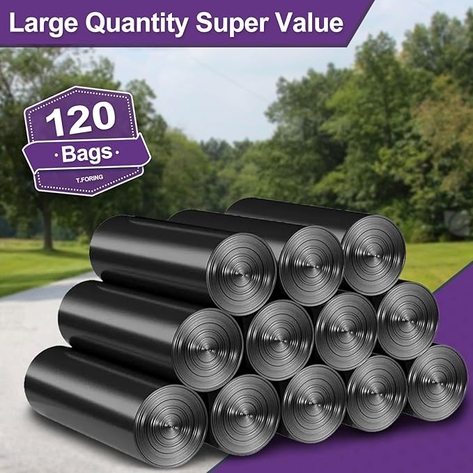 35-40 Gallon Black Trash Bags 120 Count - 35 x 40 Large Garbage Bags 30+ Gallon Strong Trash Can Liners for Home Commercial UseYard Waste Bulk