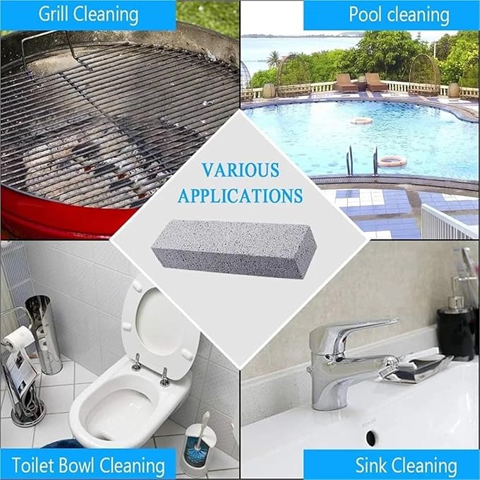 Pumice Stone for Grill Cleaning BBQ Grill Cleaning Brick and Brush Set Stain and Grease Remover for Barbecue Racks(6PCS)