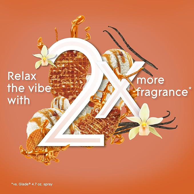 Glade Air Freshener Odor Fighting Room Spray Vanilla Caramel Twist 8.3 oz 6 Count