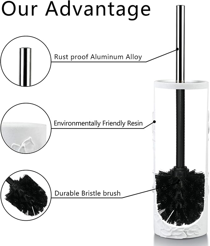 Toilet Brush and Holder Set for Bathroom Stylish and Durable Cleaning Tool with Modern Design Compact for Efficient Cleaning