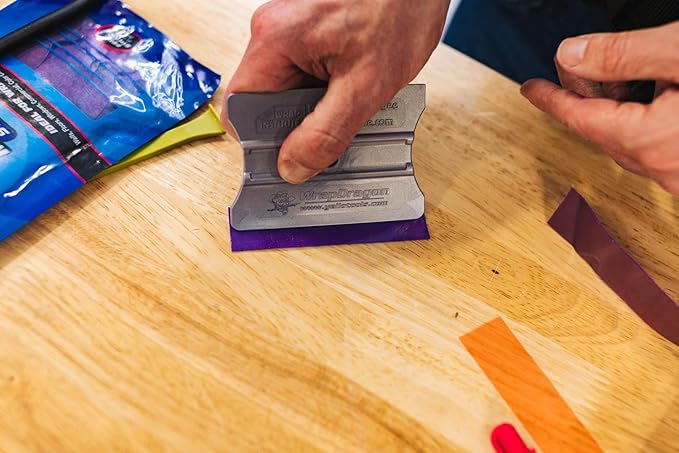 THE WRAP INSTITUTE - Monkey Tails – Customizable Uncut Wrap Squeegee Buffer Apply Wrap Film Soft &amp Durable Use Wet or Dry Ultra-Thin Edge High Precision on Curves &amp Edges Perfect Purple
