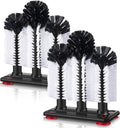 Havawish 2 Pack Water Bottle Cleaning Brush with Suction Base 3 Head Bristle Bar Glass Washer for Sink Cup Washer Brush Cleaner for Bar Beer Cup Wine Glass Long Leg Cup Kitchen Tools