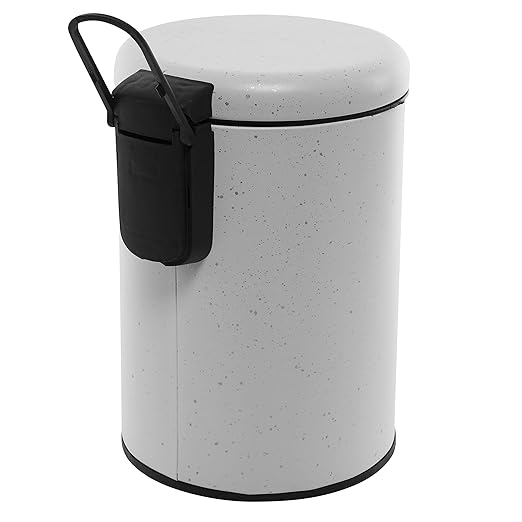 Elle Décor Speckled Design 3 Liter Step Bin with Lid Trash Can Wastebasket Good for Home Office Bathroom