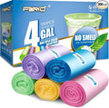 FORID Small Trash Bags - 2.6 Gallon Garbage Bags and 4 Galllon Wastebasket Liners - 300 Count in 10 Rolls 5 Color - Durable For Office Home Bedroom Car - 10 Liters &amp 15 Liters