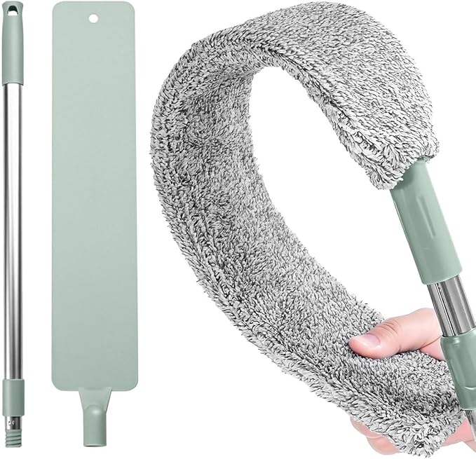 Retractable Crevice Duster with Microfiber Dust Cloth Retractable Duster Cleaning Tool for Home Kitchen Car and Hard-to-Reach Areas(2)
