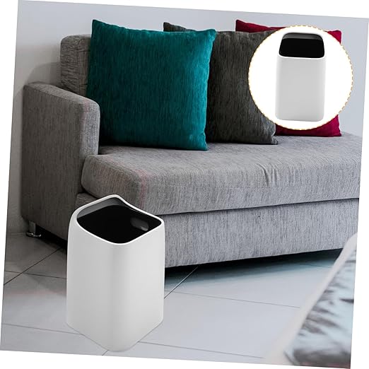 Zerodeko Double Layer Trash Can Nordic Style Sleek Garbage Bin for Kitchen Bedroom and Home Capacity Waste Basket Made from Material