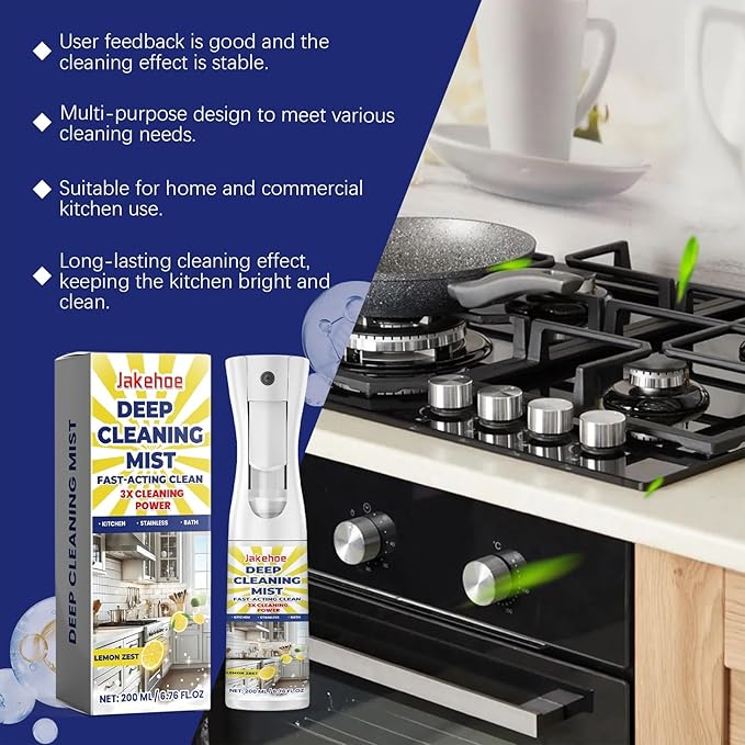 Kitchen Deep Cleaning Spray Grease &amp Stain Remover For Stoves Range Hoods Effective Degreaser Safe Formula(3PCS)