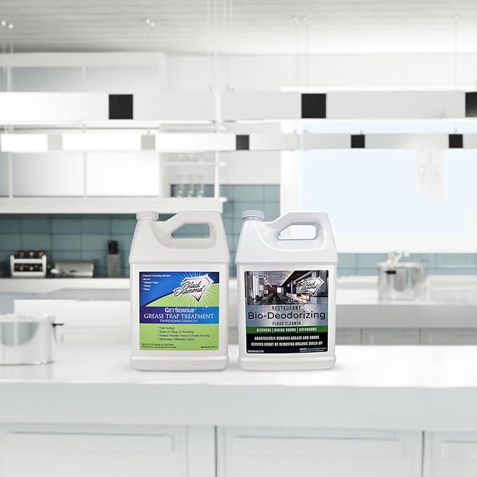 Restaurant Bio-Deodorizing Floor Cleaner Heavy Duty Commercial Concentrated Enzyme Degreaser and Odor Eliminator for Use in Mopping Bathroom Kitchen and Dining Room. Removes Grease and Urine Odors