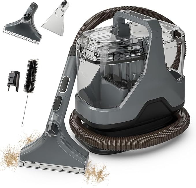 SIMOE Portable Carpet &amp Upholstery Cleaner 15Kpa Portable Spot and Stain Cleaner with Versatile Attachments Deep Stain Cleaning for Couch Stairs Car and Pet Messes