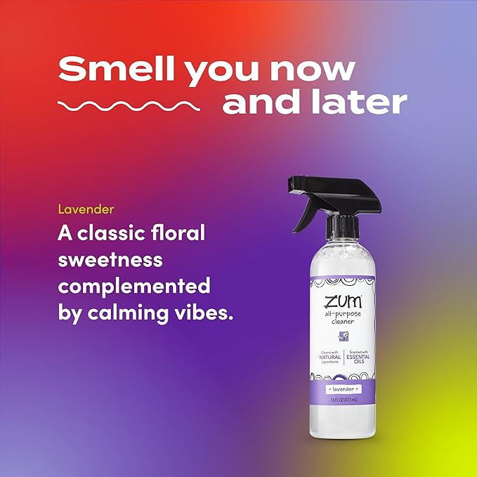 Zum by Indigo Wild All-Purpose Cleaner Combo (Pack of 2) - Natural Multipurpose Cleaners with Essential Oils Baking Soda &amp More - Frankincense &amp Myrrh &amp Lavender 16 fl oz Each