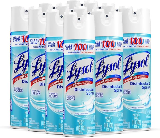 Lysol Disinfectant Spray Crisp Linen 57 Oz Pack of 3