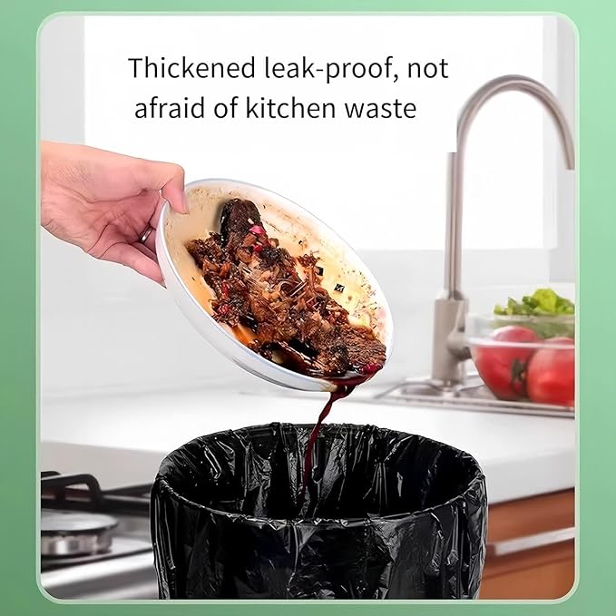 Drawstring Trash Bags 5 Roll 75 Count17.72 x 19.69 inches Heavy Duty Garbage Bags Multipurpose Trash Liners for Home Kitchen Outdoor Use (Black 17.72 x 19.69 inches)