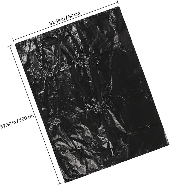 Black Garbage Bags 80x100cm 25pcs Thickened 2.5mil Plastic Trash Bags for Kitchen Bathroom Office Use for Home Waste Disposal