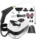 Steam Cleaner for Home 15s Heat-Up 1.2L Water Tank 6-Level Adjustable Handle Handheld Steam Cleaner for Car Detailing Dirt Furniture Couch Floor Tile Bathroom Bed Bugs 9Pcs Accessories