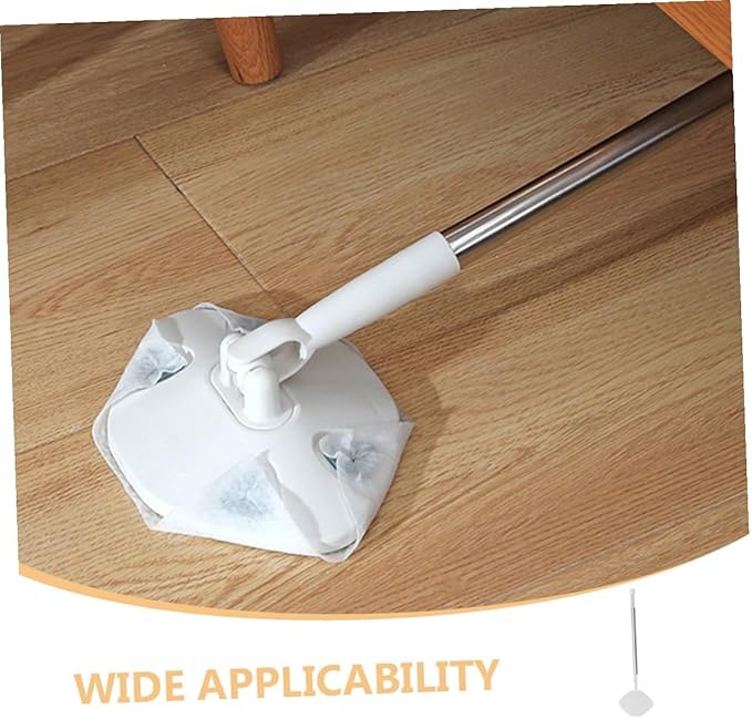 Refillable Dust Mop and Dry Towel Set Triangle Shape Static Cleaning Mop for Hardwood Floors Household Sweeper Suitable for Home Dust Removal and Floor Maintenance