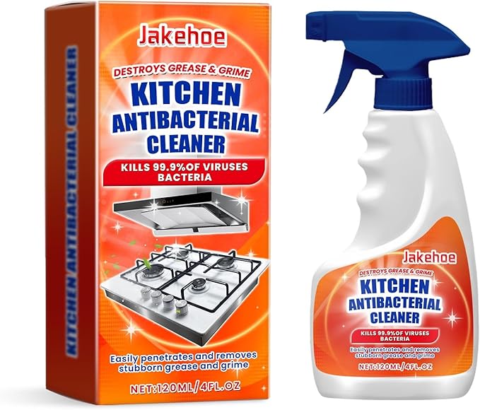 Kitchen Spray Cleaner Removes Grease &amp Stubborn Grime For Stoves &amp Range Hoods Easy To Use(2PCS)