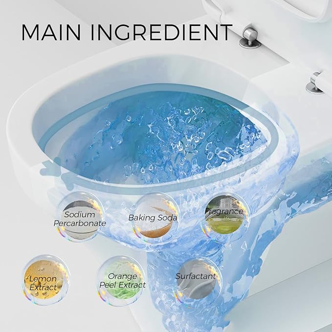 pistro Automatic Toilet Bowl Cleaner - Crazy Clean with Light Fresh Scent - Bathroom Tank Blue Cleaner - Slow-Releasing Deodorizer &amp Descaler (1 pc)