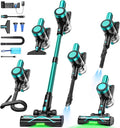 Cordless Vacuum Cleaner58kPa/10-in-1 Stick Vacuum with 29-inch Hose and LED Lighting Brush50Mins Runtime Vacuum Cleaner for HomeSelf-Standing Vacuum with Anti-Tangle Brush for Pet Hair/Carpet/Floor