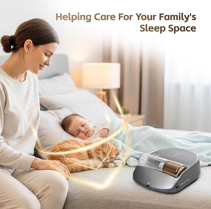 X1 Robot Bed Vacuum Automatic Mattress Vacuum Cleaner with Intelligent Path Planning UV-C Light HEPA Filter One-Click 100% Dust &amp Pet Hair Removal for Bed Mattress Sofa Carpet
