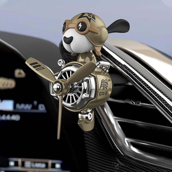 Pilot Car Air Freshener Cute Dog Car Vent Clip Air Freshener Automotive Air Outlet Fan Diffuser Automotive Interiors Vent Decoration (Shake Head Style - Dog)