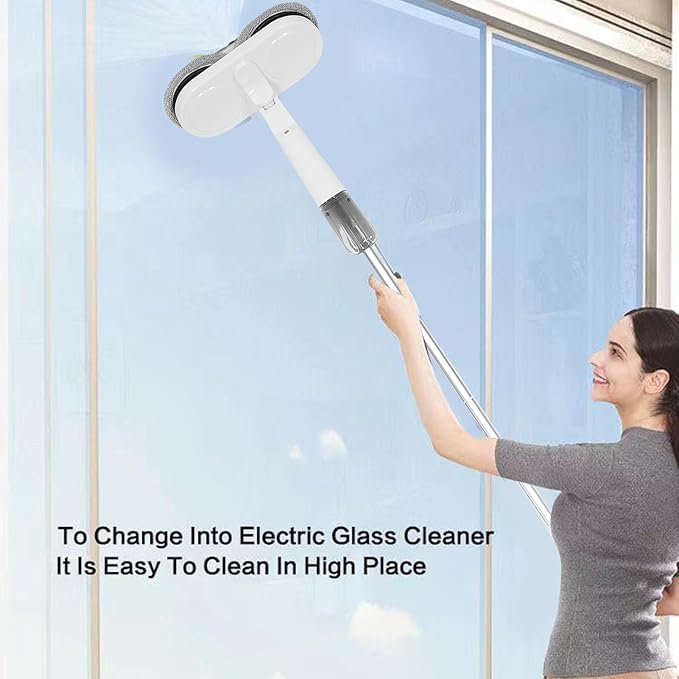 SUNGOOYUE Cordless Electric Mop USB Rechargeable Spin Mop Cleaner with Large Water Container and LED Light for Wet Dry Hard Floor Cleaning Wood Tile Laminate Floor Care