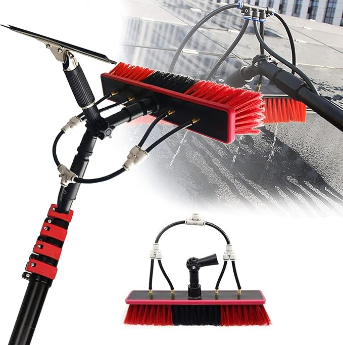 Window Cleaning Water Fed Pole Kit Window Cleaning Water fed Pole Water Water/Hose Fed Pole for Window Glass Solar Panel (30FT/9M)