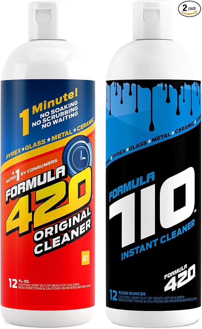 Formula 420 Variety Pack : 1 Bottle Glass Metal Ceramic Pipe Original Cleaner 12 Oz. &amp 1 Bottle Formula 710 Instant Cleaner 12oz (2 Bottles Total)