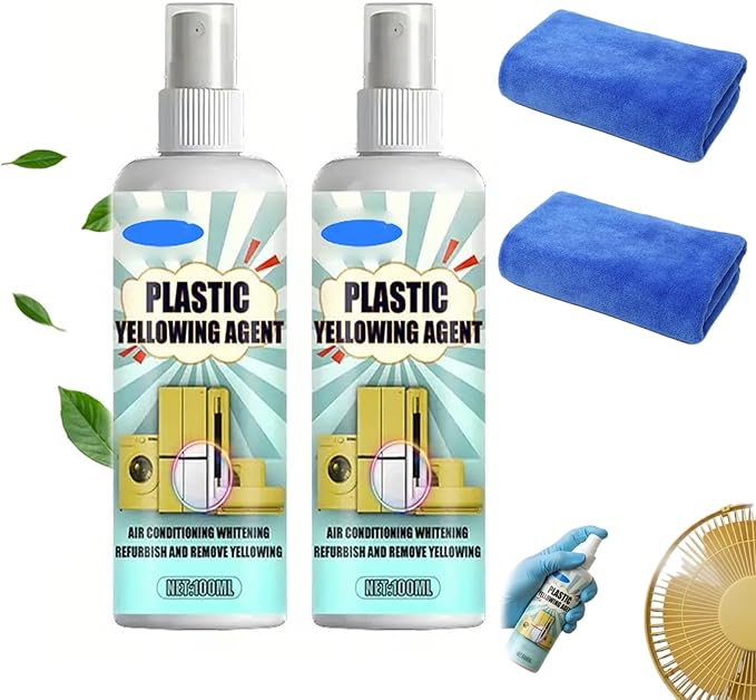 Powerful Plastic Yellowing Remover Plastic Yellowing Restorer Kit All Purpose Cleaner For Appliances Restores Surfaces Fast-Acting (2pcs)