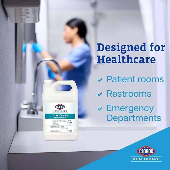 Clorox Healthcare Spore Defense Cleaner Disinfectant Closed System Refill Bottle 128 Fluid Ounces Pack of 4 (Package May Vary)