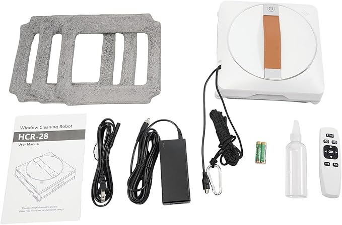 Window Cleaning RobotSmart Window Cleaning RobotIntelligent Cleaning with 4 Removable Cleaning ClothsRemote Control Window Cleaner Robot for Glass Marble Mirror