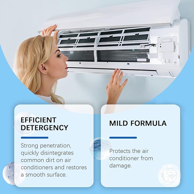 Air Conditioner Cleaner Delicate Foam Spray 120ml/4oz Professional AC Window Coil Cleaner for Hanging Vertical ACFans