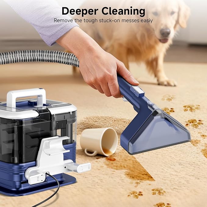 Cleaning Vacuum Cleaner Powerful Stick Vacuum 8 in 1 Vacuum Cleaners Rechargeable Vacuum Pet for Hair Carpet Hardfloorblue