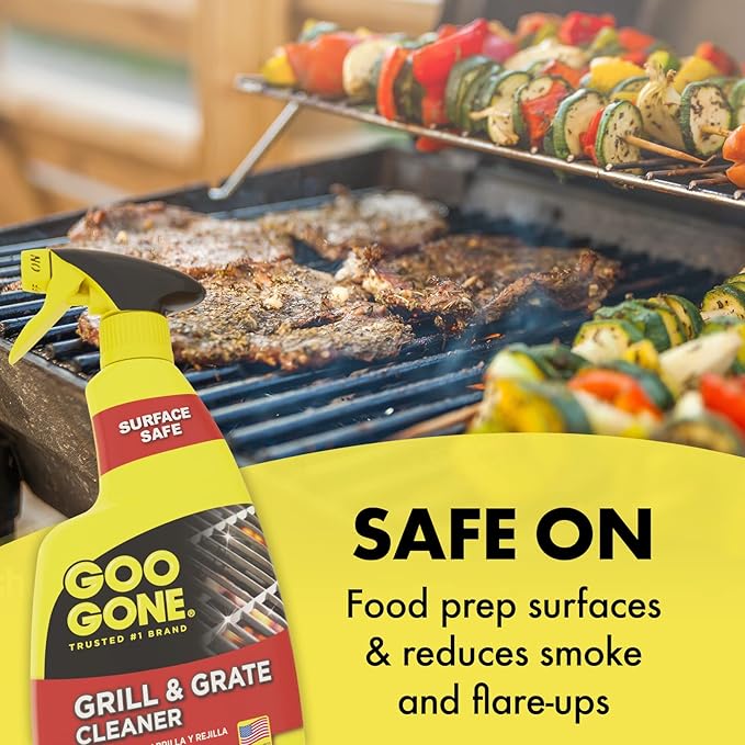 Goo Gone Grill and Grate Cleaner Spray (2 Pack) Cleans and Degreases BBQ Cooking Grates and Racks Pellet and Electric Smokers- 24 Ounce