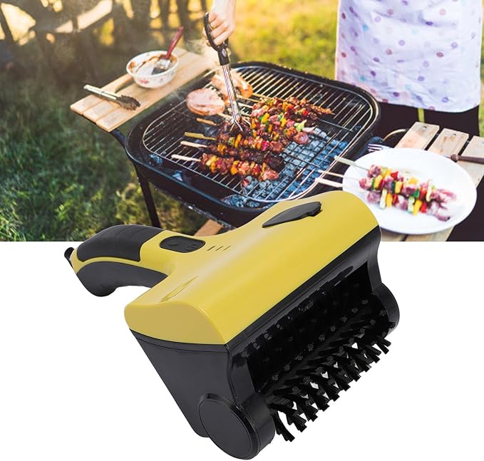 Heayzoki Electric Grill Clean Brush Cordless Power Grill Cleaner with 2600mAh Battery 250ml WaterTank Adjustable Speed Interchangeable Brush Heads for Outdoor