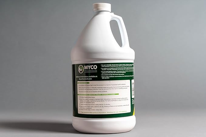 Myco Mold Control RTU – Ready-to-Use EPA-Registered Hospital Grade Disinfectant &amp Cleaner Quat Formula for Mold Remediation &amp Bacteria Control Commercial &amp Residential Use 1 Gallon