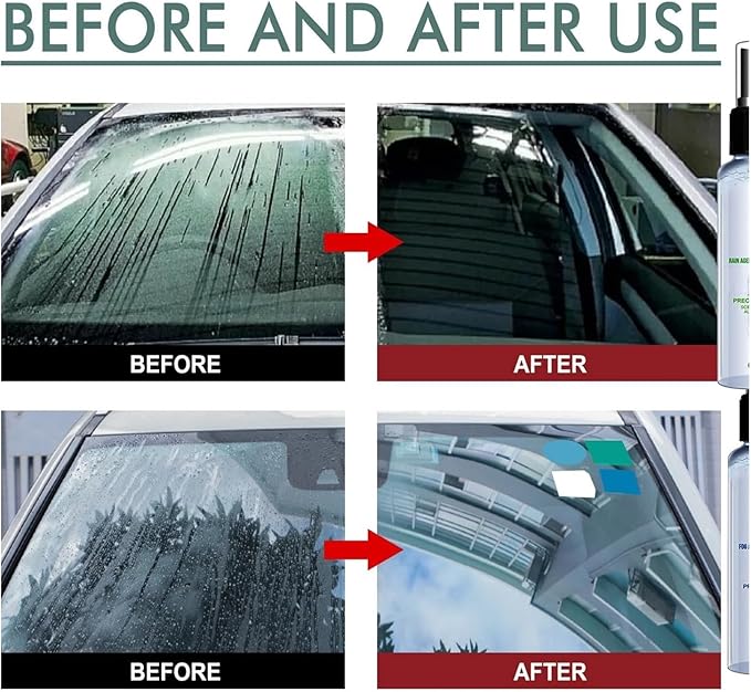 Fog and Rainproof Agent for Automobile Glass Glass Anti-Fog Rainproof Agent Anti-Fog Car Defogger Glass Cleaner Spray for Automotive Interior Glass and Mirrors(Transparent2pc)