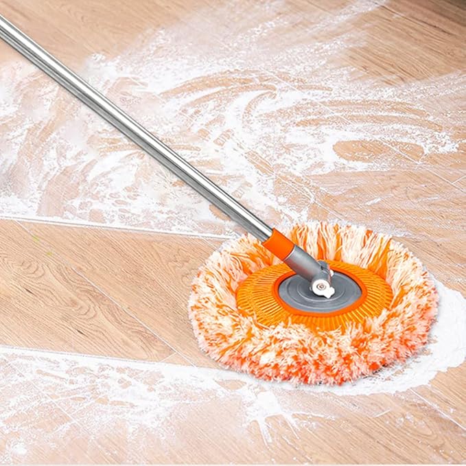 360° Rotatable Adjustable Cleaning Mop Extendable Wall Cleaning Mop with Long Handle Multifunctional Dust Mops Household Rotating Mops for Wall Ceiling Window Floor (Orange 50-95CM)