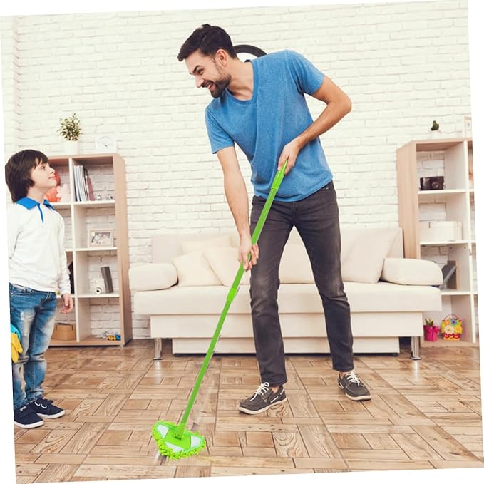 Adjustable Telescopic Triangular Mop with Extension Pole for Easy Floor and Glass Cleaning Lightweight and Portable Home Mop Cleaner for Efficient Dust and Dirt Removal